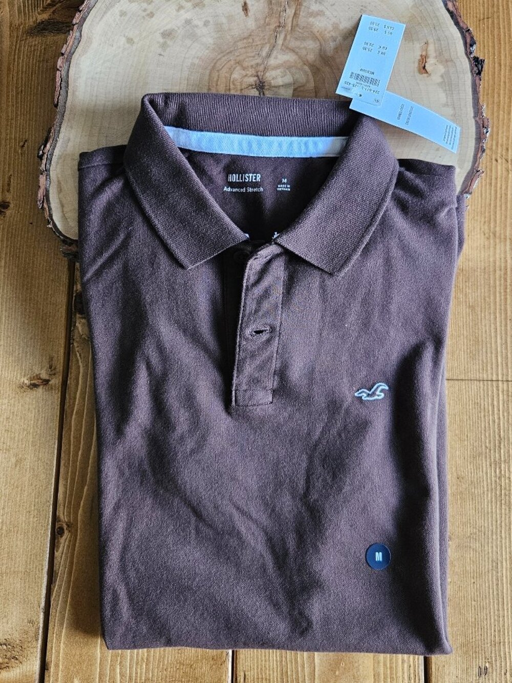 Hollister Icon Advanced Stretch Polo Shirt – Brown, Size Medium, NWT - Picture 2 of 12